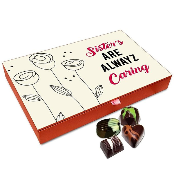 Chocholik Rakhi Sisters are Always Caring Chocolate Box for Sister - 12 Piece