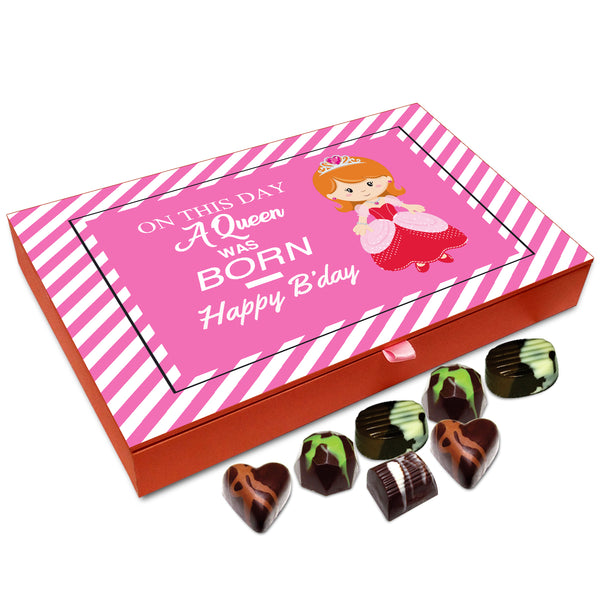 Chocholik Gift Box - On This Day A Queen Was Born Chocolate Box - 12pc