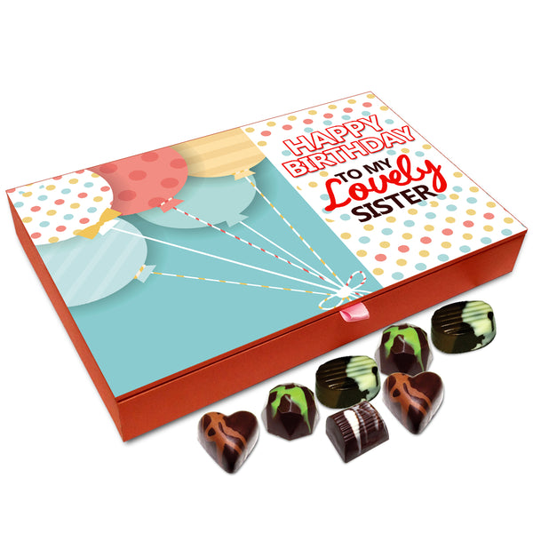 Chocholik Gift Box - Happy Birthday To My Lovely Sister Chocolate Box - 12pc