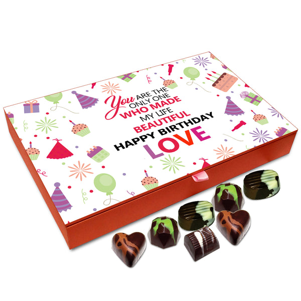Chocholik Gift Box - You Made My Life Beautiful Happy Birthday Love Chocolate Box - 12pc