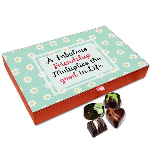 Chocholik Friendship Gift Box - A Fabulous Friendship Multiplies The Good In Life  Chocolate Box For Friends - 12pc