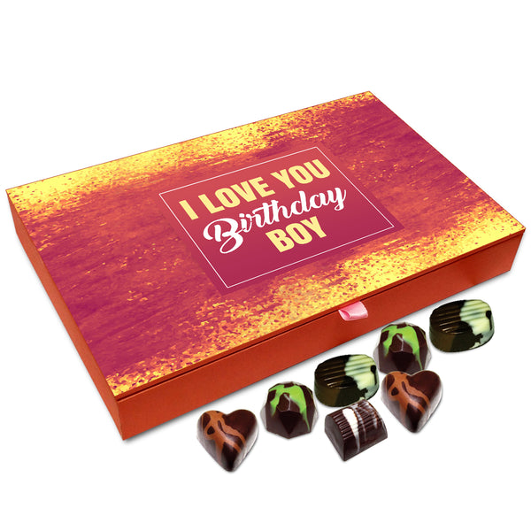 Chocholik Gift Box - I Love You Birthday Boy Chocolate Box - 12pc