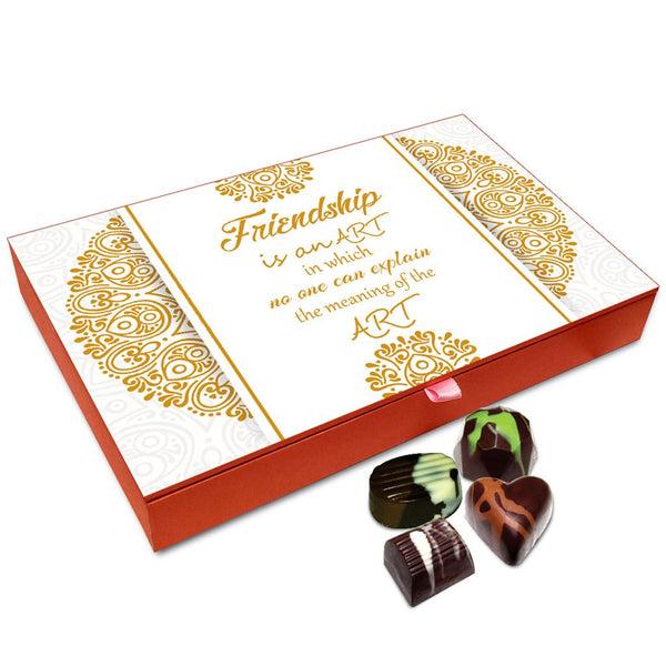 Chocholik Friendship Gift Box - Friendship Is An Art Chocolate Box For Friends - 12pc