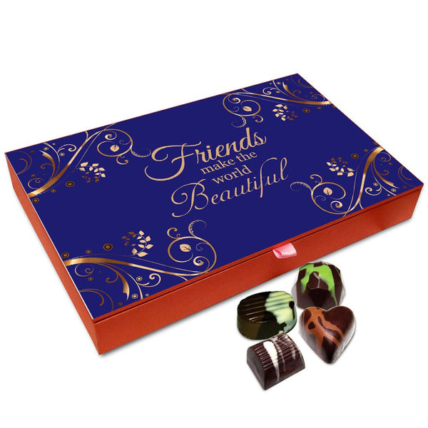 Chocholik Friendship Gift Box - Friends Make The world Beautiful Chocolate Box For Friends - 12pc