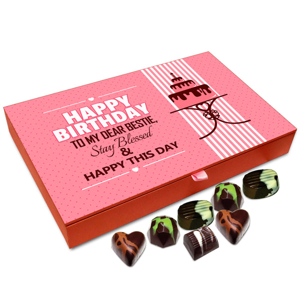 Chocholik Gift Box -Happy Birthday To My Dear Bestie Chocolate Box - 12pc