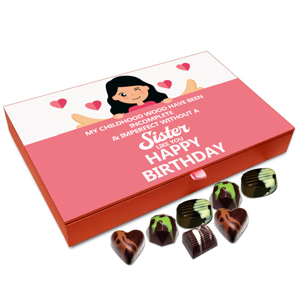Chocholik Gift Box - My Childhood Would Be Incomplete Without You Sister Chocolate Box - 12pc