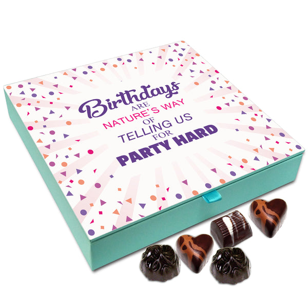 Chocholik Gift Box - Party Hard On Birthday Chocolate Box - 9pc