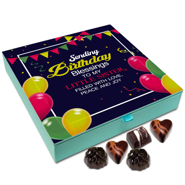 Chocholik Gift Box - Sending Birthday Blessings To My Little Sister Chocolate Box - 9pc