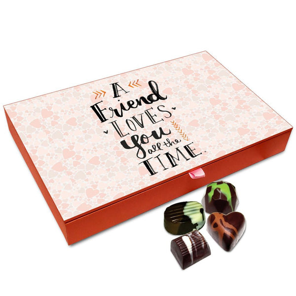 Chocholik Friendship Gift Box - A Friend Loves You In Every Situation Chocolate Box For Friends - 12pc