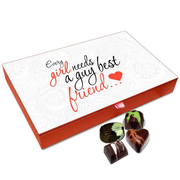 Chocholik Friendship Gift Box - A Girl Needs A Guy Best Friend Chocolate Box For Friends - 12pc