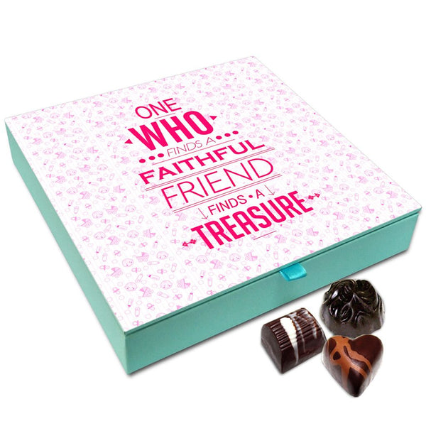 Chocholik Friendship Gift Box - A Faithful Friend Is Like Treasure Chocolate Box For Friends - 9pc