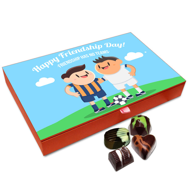 Chocholik Friendship Gift - Friendship Has No Team Chocolate Box for Friends - 12 Piece