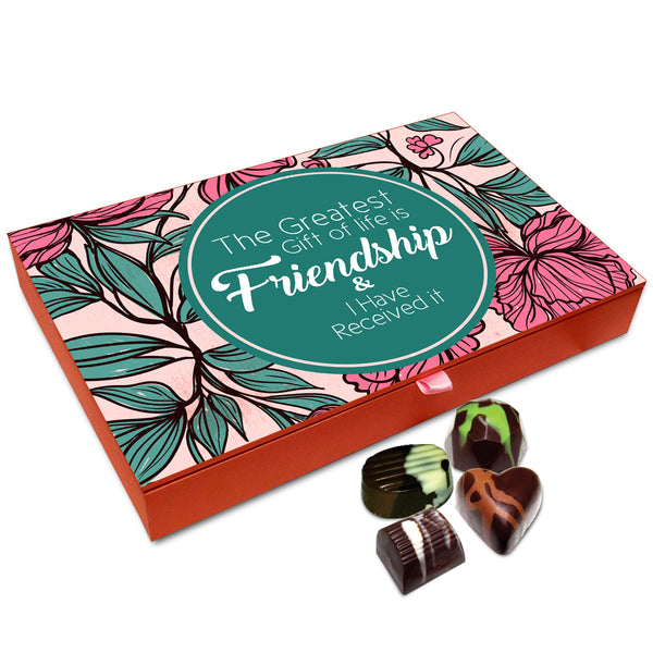 Chocholik Friendship Gift - Friendship The Greatest Gift of Life Chocolate Box for Friends - 12 Pc