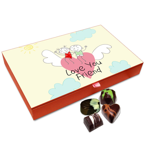 Chocholik Friendship Gift - Love You My Friend Chocolate Box for Friends - 12 Pc
