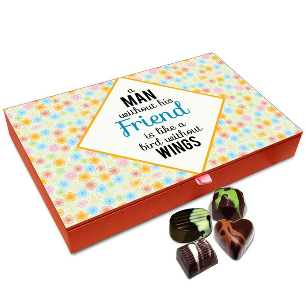 Chocholik Friendship Gift Box - A Man Without Friend Is Bird Without Wings Chocolate Box For Friends - 12pc