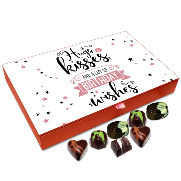 Chocholik Gift Box - Hugs Kisses And Lots Of Birthday Wishes Chocolate Box - 12pc