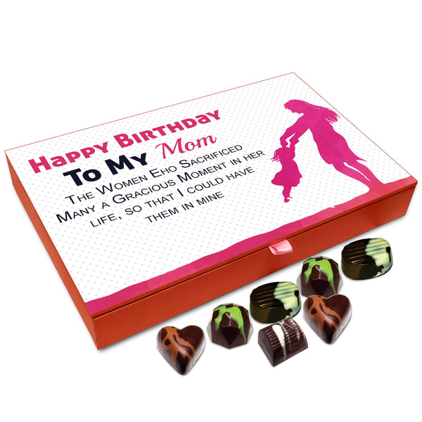 Chocholik Gift Box - Happy Birthday To My Mom Chocolate Box - 12pc