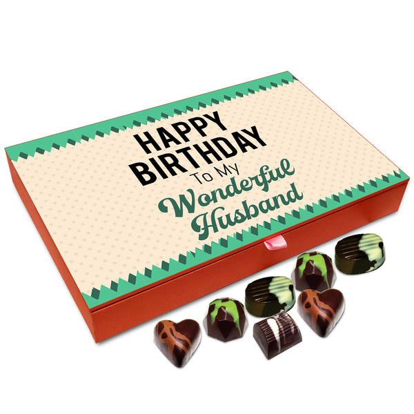 Chocholik Gift Box - Happy Birthday My Wonderful Husband Chocolate Box - 12pc