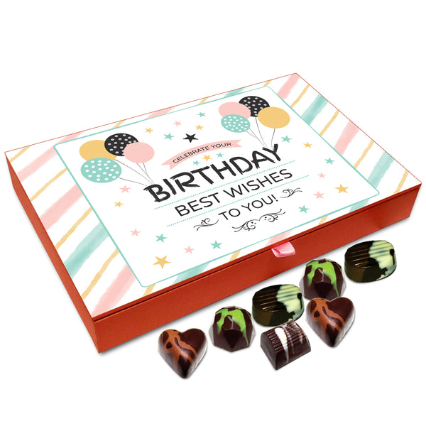 Chocholik Gift Box - Best Wishes On Your Birthday Chocolate Box - 12pc