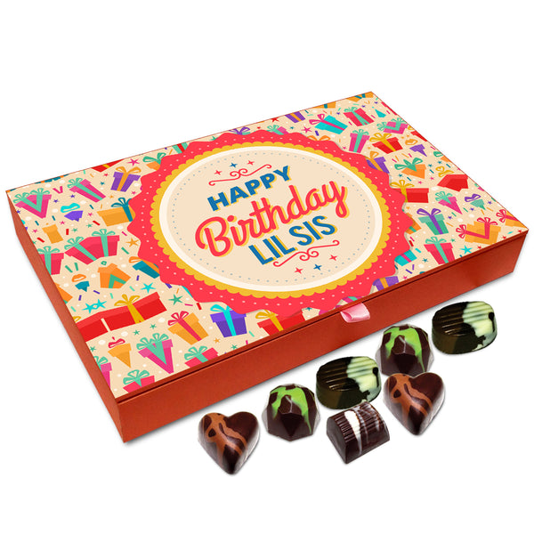 Chocholik Gift Box -Happy Birthday Lil Sis Chocolate Box - 12pc
