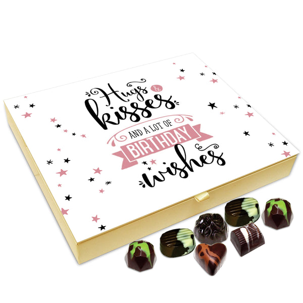 Chocholik Gift Box - Hugs Kisses And Lots Of Birthday Wishes Chocolate Box - 20pc
