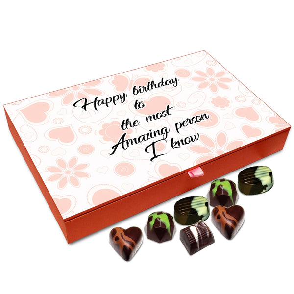 Chocholik Gift Box - Happy Birthday To The Most Amazing Person I Know Chocolate Box - 12pc